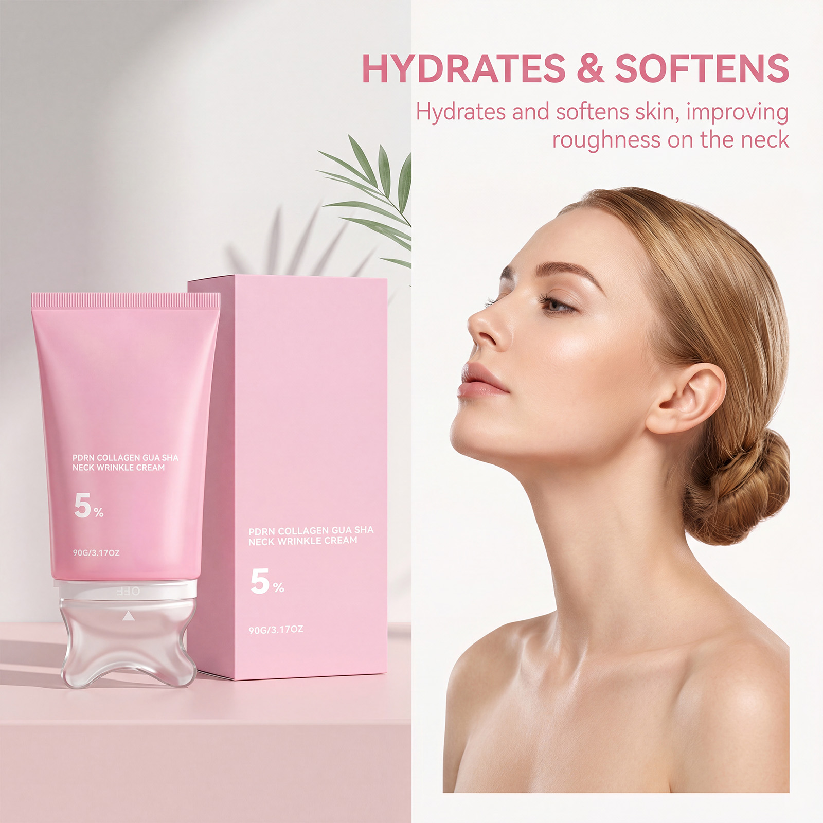 Skincare Glad2Glow - Kollagen-Halscreme Massagecreme zur Aufhellung Feiner Halslinien